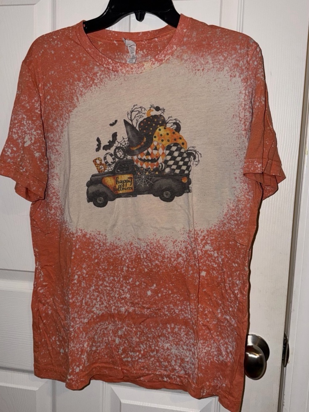 Ladies Orange Halloween Graphic Tee